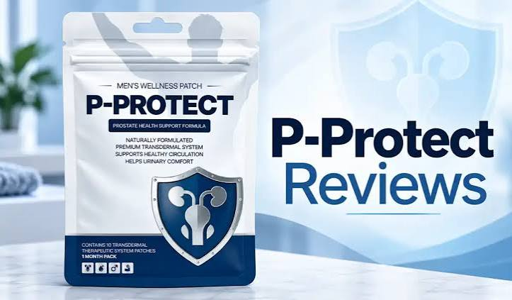 P-Protect product pouch pictured beside the words P-Protect Reviews
